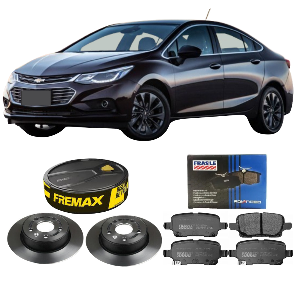 Kit Disco De Freio + Pastilha Traseira Cruze 1.4 2017 A 2024 Fremax Frasle