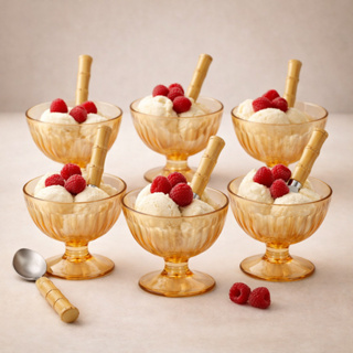 Kit 6 Taças de Sobremesa 260ml Ambar + 6 Colher de Sobremesa Cabo PP Bambu Sorvete Doces em Oferta na Shopee