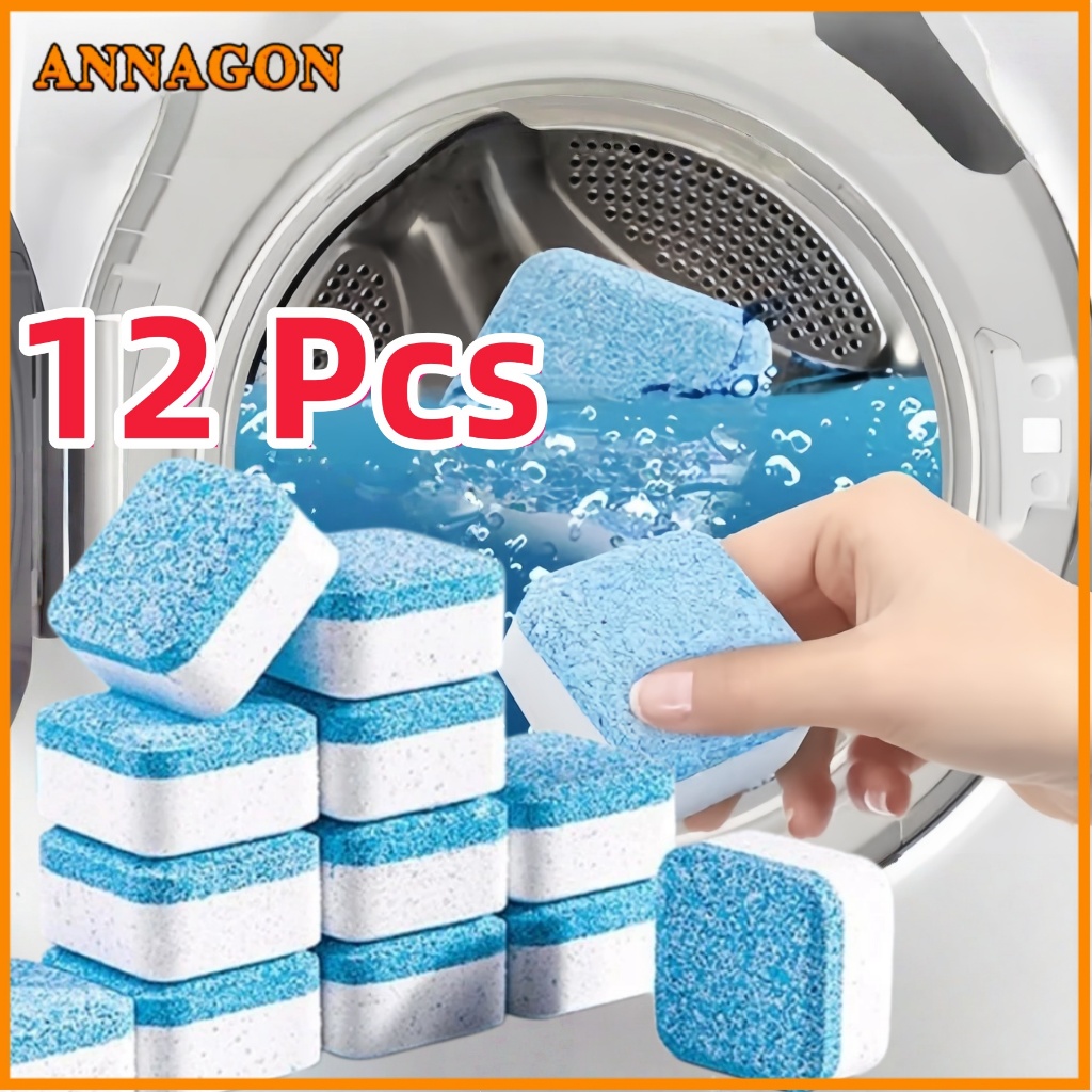 KIT 12/24/36/48 Pastilhas para Limpeza de Máquinas de Lavar Roupas Efervescentes Multifuncional em Oferta na Shopee