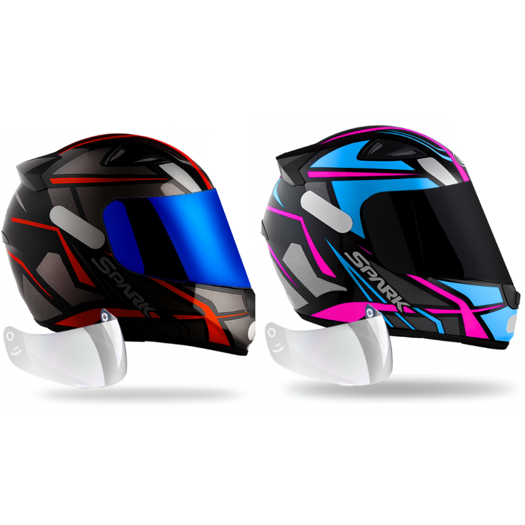 Kit Capacete Ebf Vermelho Tiffany + Viseira Iridium/fumê