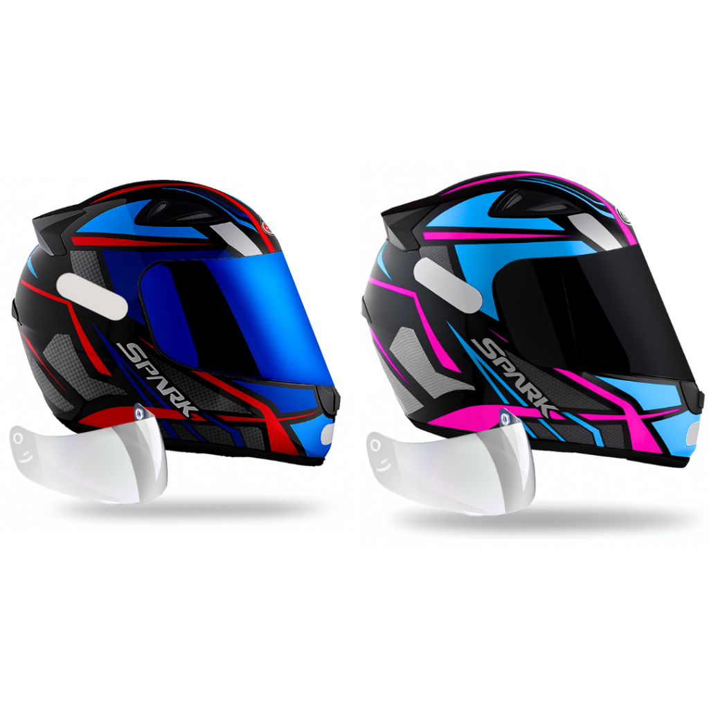 Kit Capacete Ebf Azul E Tiffany + Viseira Iridium/fumê Extra