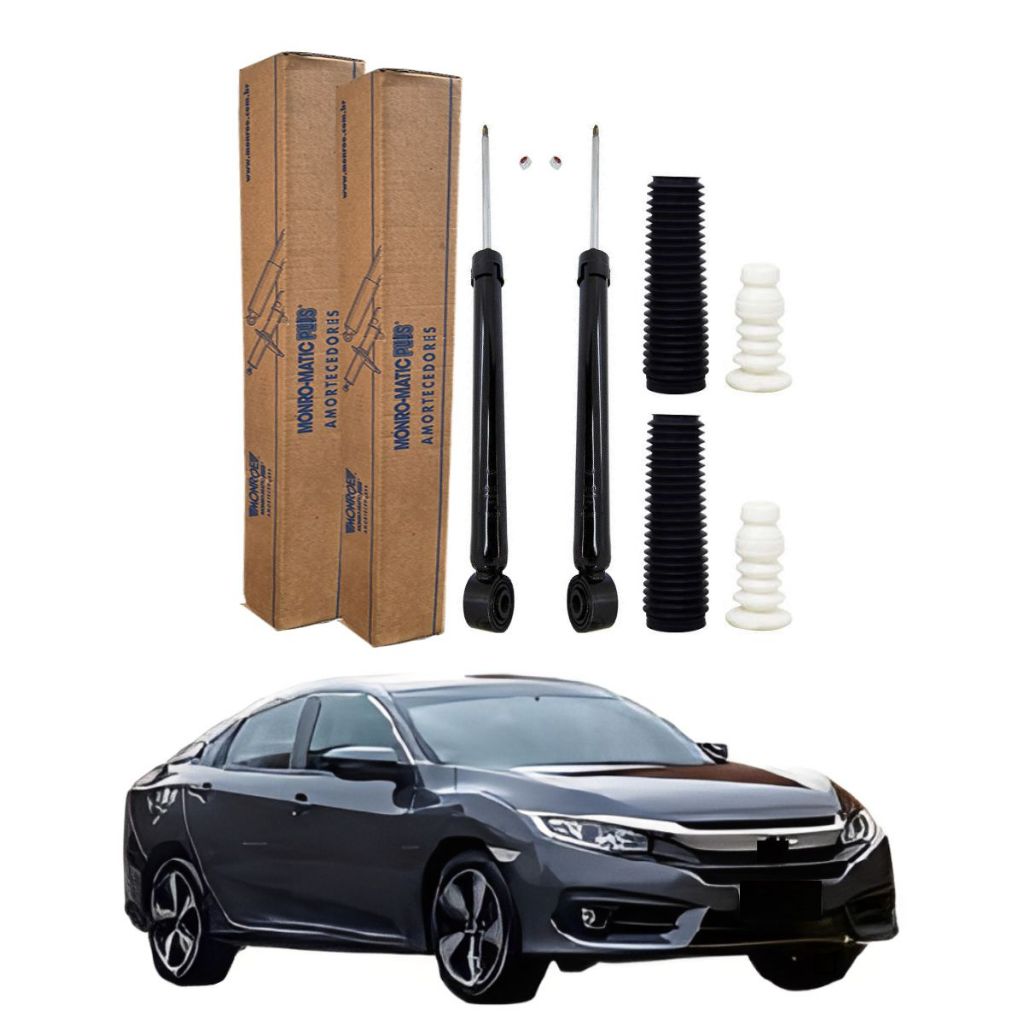 PAR AMORTECEDOR TRASEIRO CIVIC G10 2017 A 2021 MONROE + KIT