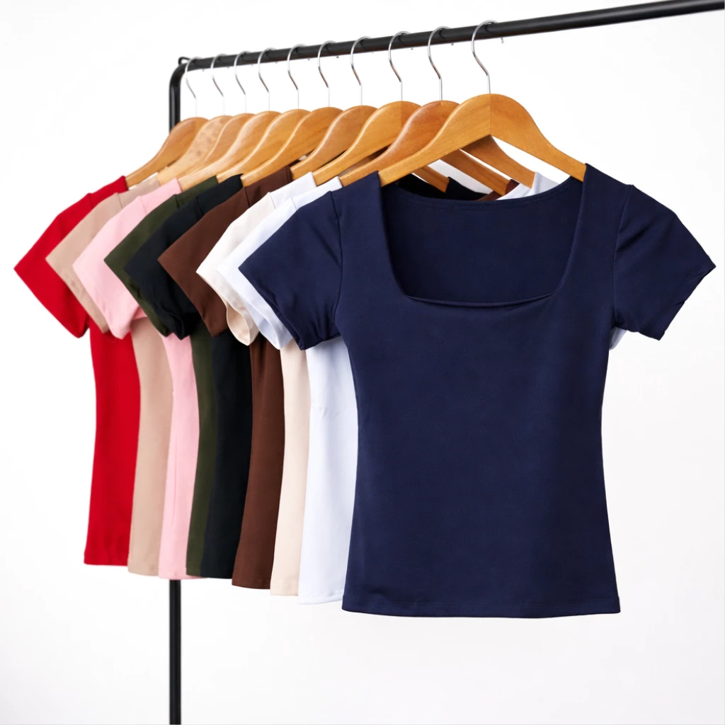 Blusa Decote Quadrado Feminina Suplex Básica Premium Casual Segunda Pele — imagem 1