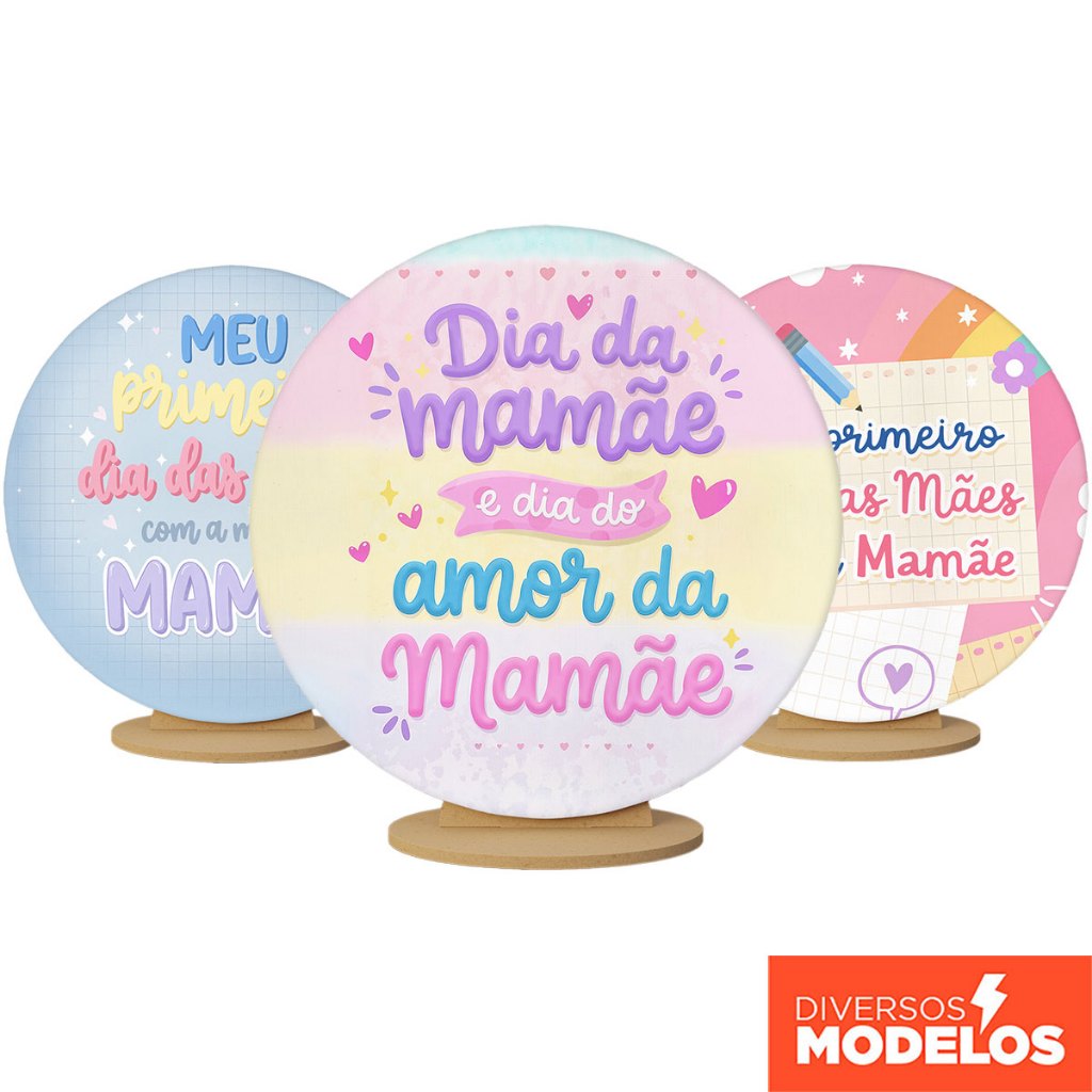 Painel Redondo 50x50 Decoração Dia das Mães Festa na Mesa Sublimado Em Tecido C/ Elástico