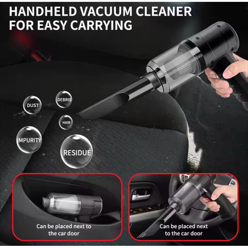 Aspirador de Pó Portátil Sem Fio USB Para Carro e Casa Mini Aspirador Automotivo Recarregável