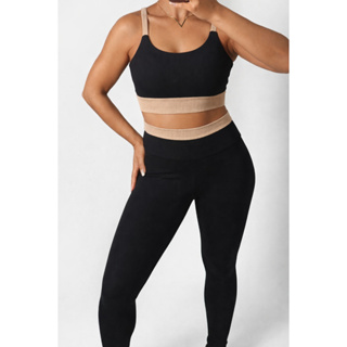 Conjunto Fitness Feminino Anarruga Top Alça + Legging Cintura Alta Academia Treino Corrida em Oferta na Shopee