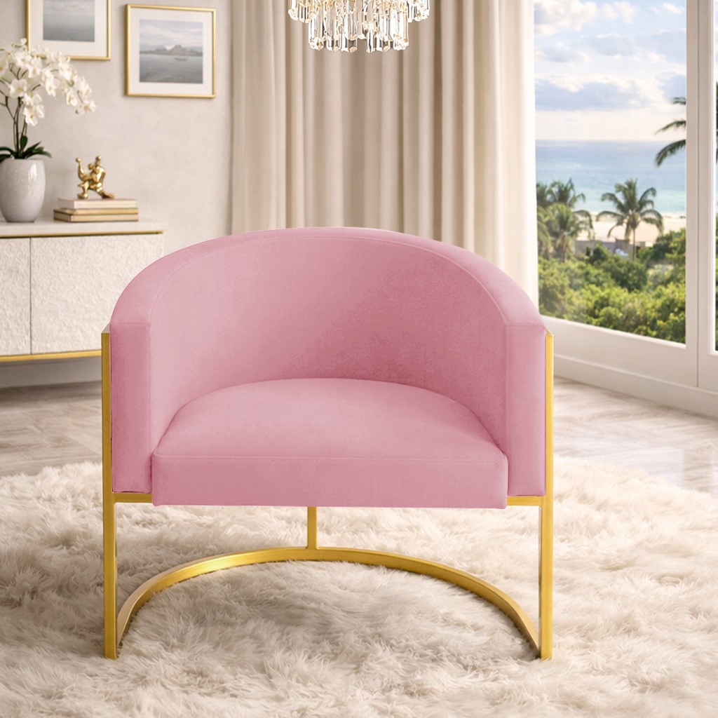 Luna cadeira com base de ferro dourada reforçada em Oferta na Shopee