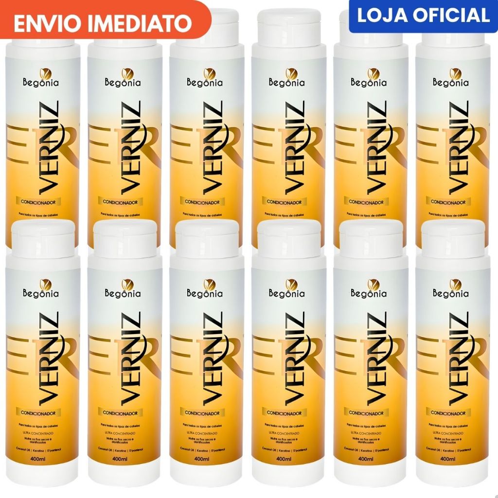 12 Unidades Condicionador Verniz 400ml Begônia