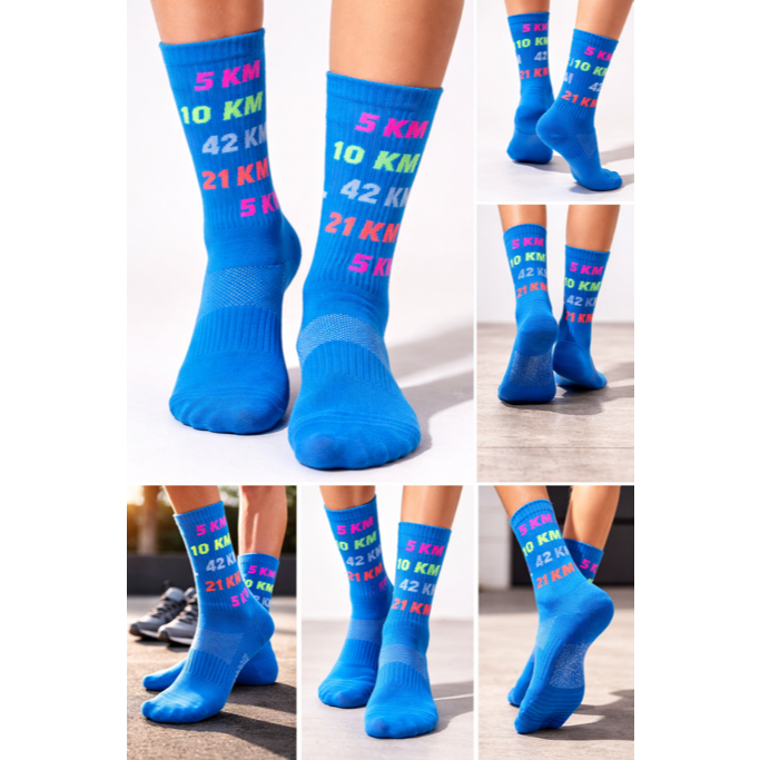 Meia Cano Alto KM Poliamida Corrida Ciclismo Caminhada Com Compressão em Oferta na Shopee