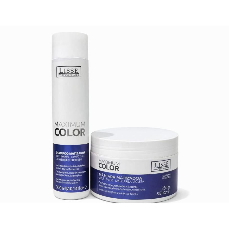 Kit Matizador Lissé Maximum Color Shampoo + Máscara Desamarelador Para Cabelos Loiros