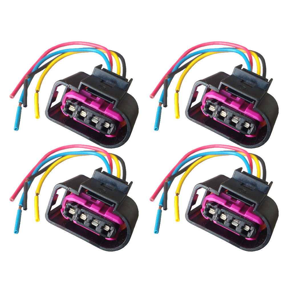 4x Conector Chicote P/ Bobina Ignição Gol Saveiro Voyage G6 / Fox 1.0 e 1.3 3cc / Golf 1.4 TSI Golf 1.6 MSI