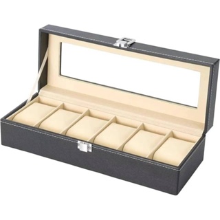 PU Leather Watch Storage Box, Assista Acessórios, Display Case, Suporte, Organizador, Caixa de Jóias, 6 Slots em Oferta na Shopee