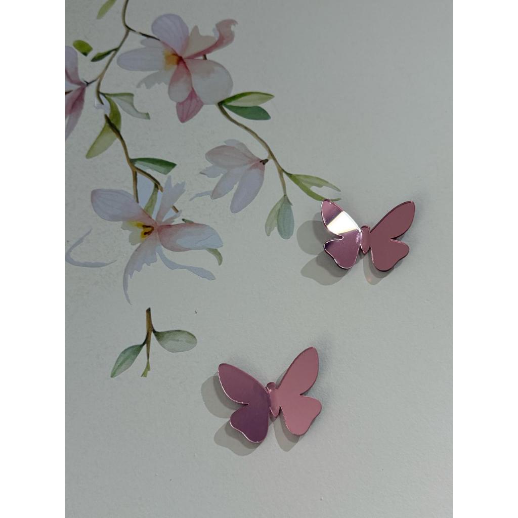 Kit 5, 10 ou 15 Borboleta 3D em acrílico aplique de parede decoração festas painel