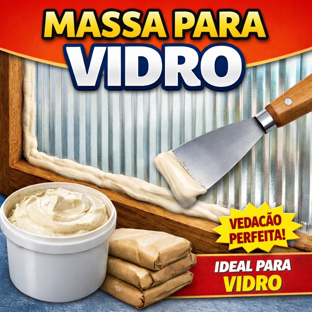 massa para vidro usada em janelas e portas de vidro