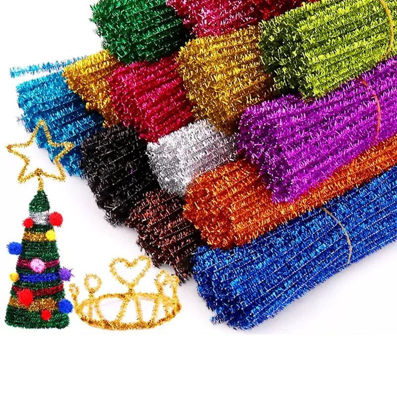 50-200 Unid Haste De Chenille Cores 30cm Limpador De Cachimbo em Oferta na Shopee