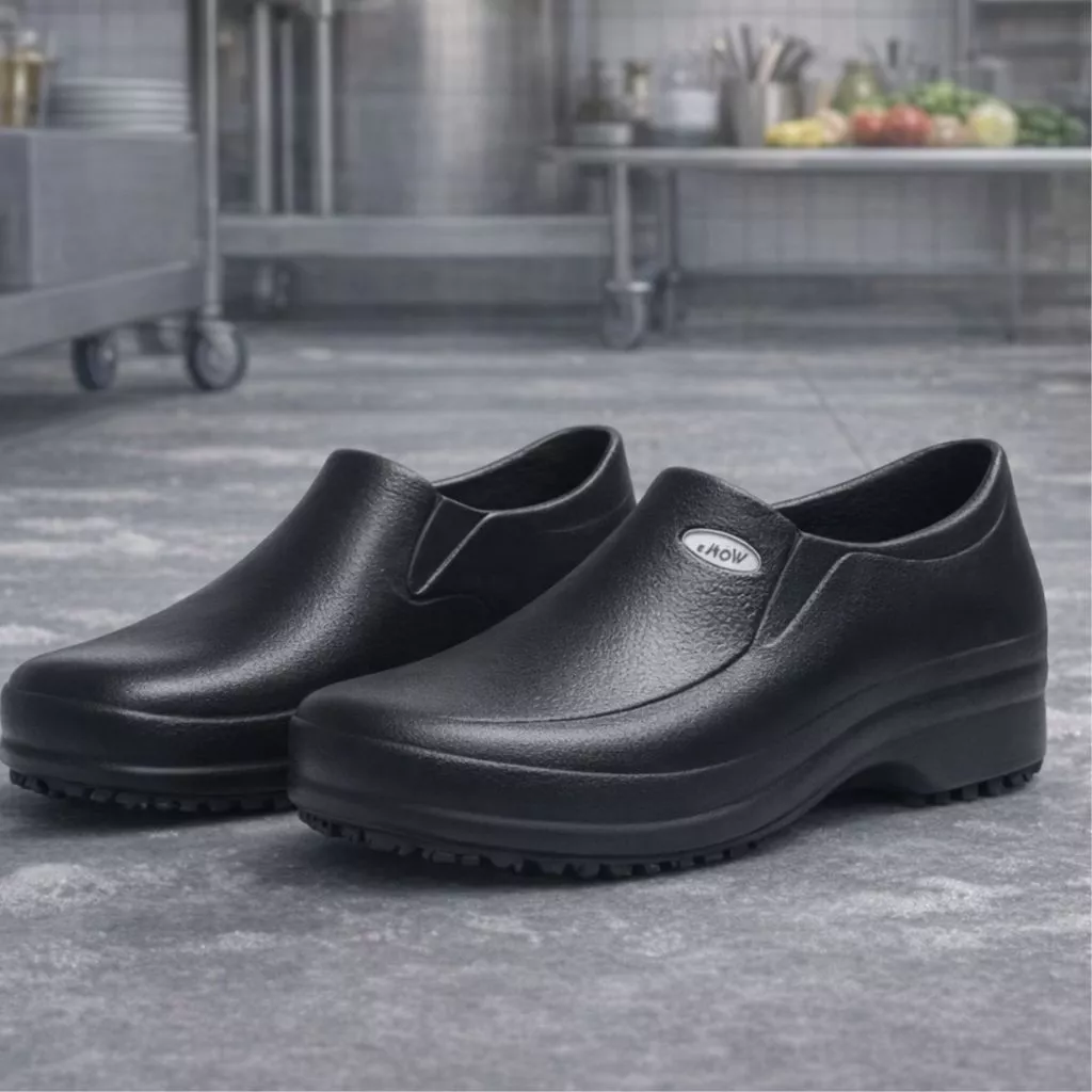 Sapato Eva Borracha Soft Works Preto BB65 para Clínicas Hospitais Cozinha Enfermagem Limpeza Hospitalar Cirúrgico Hoteis — imagem 1