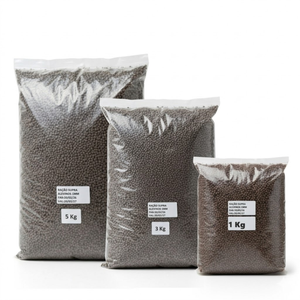 Ração de Peixes Supra Pré Juvenil 48% Proteína Bruta Alevinos 1Kg 3Kg e 5 Kg - Promoção !
