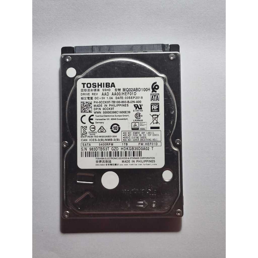 HD NB TOSHIBA 1TB 5400 RPM 2.5"  MQ02ABD100H SAUDE VALIDADA NO CRYSTALDISKINFO