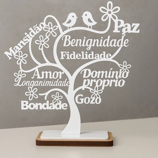Árvore decorativa mensageira Frutos do Espírito de mesa