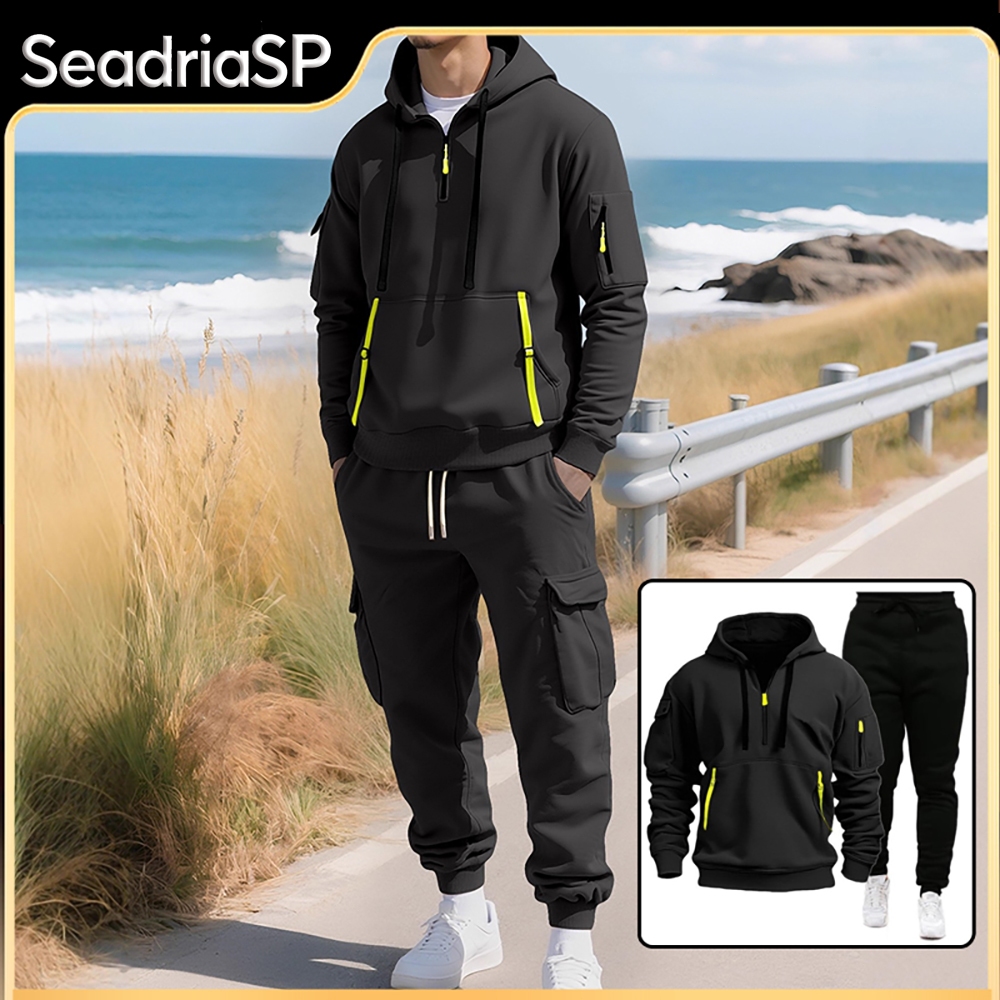 Conjunto Moletom Esportivo Masculino Outono Inverno