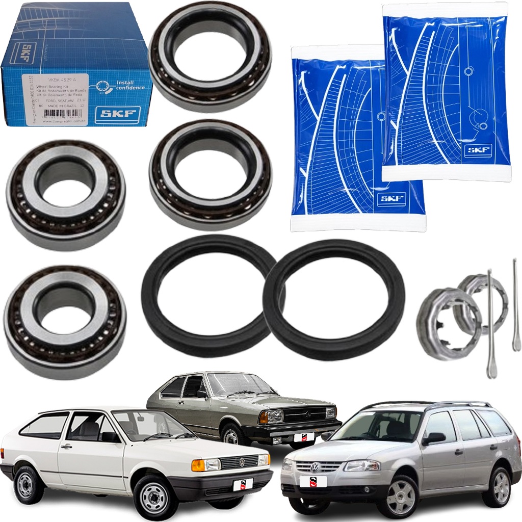 Par Kit Rolamento Roda Dianteira Fusca 4 Furos Original Skf