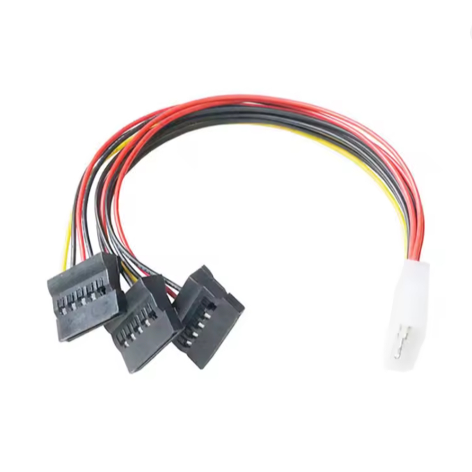 Cabo Adaptador de Energia Molex para SATA – Molex 4 Pinos → 3x SATA  | 20cm em Oferta na Shopee