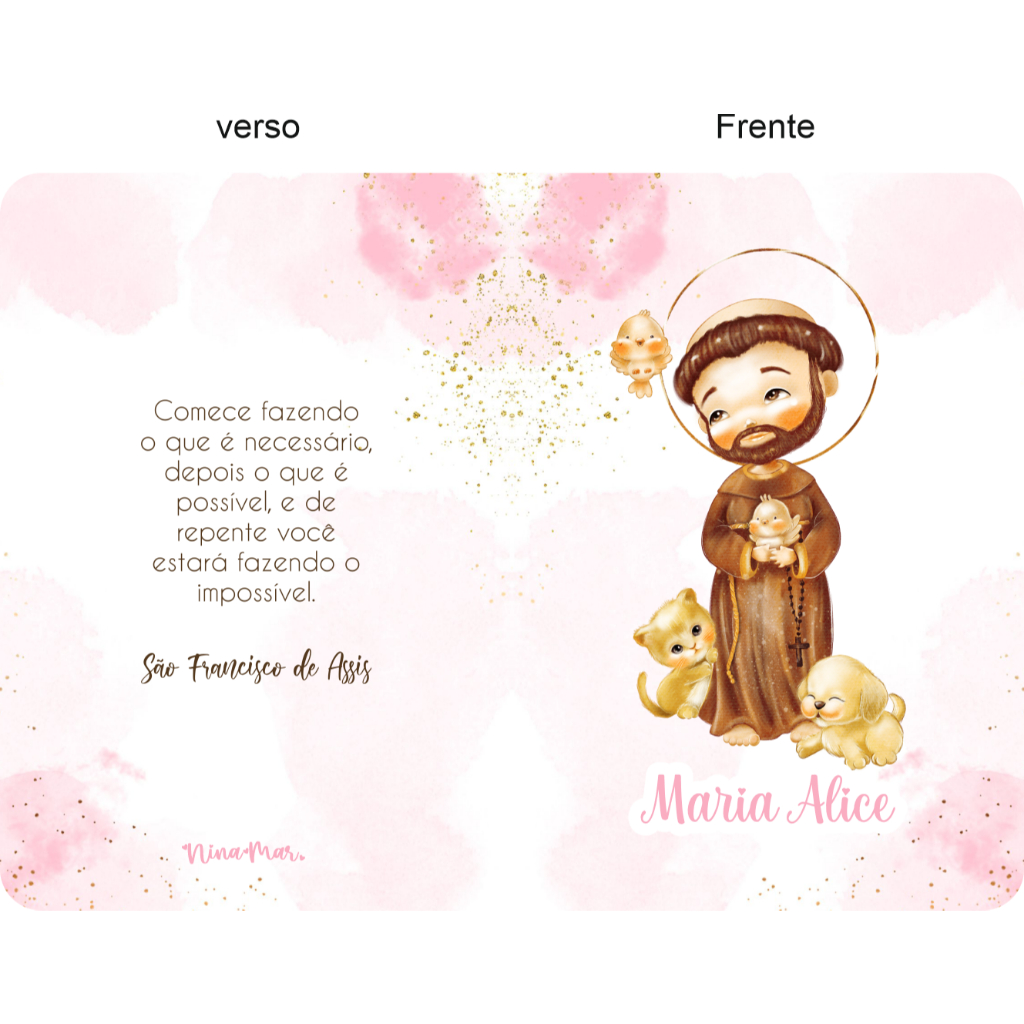 Porta caderneta de catequese porta documentos temas católicos personalizado impermeável