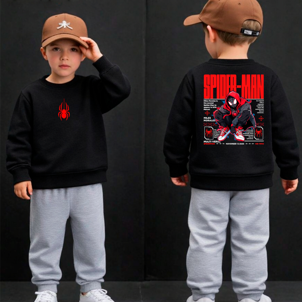 Blusa De Frio Moletom Infantil Spider Man Homem Aranha Algodão preto/bege/branco 2 ao 12 criança