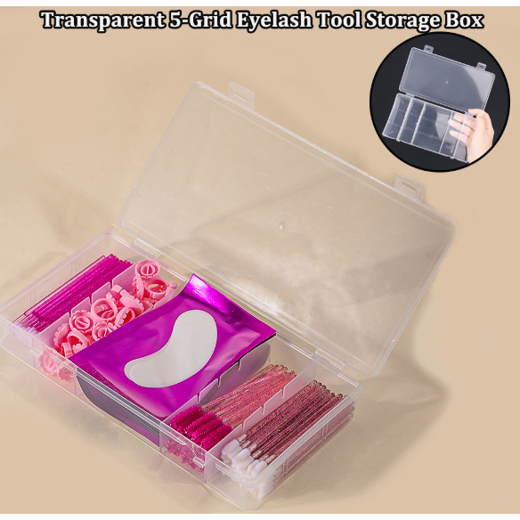 Kit de ferramentas de biblioteca transparente com 5 compartimentos — imagem 2 de 2