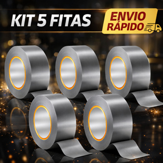 5 Rolos Fita Silver Tape Cinza Multiuso 48mm X 10m Uso Geral em Oferta na Shopee