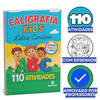 Caderno De Caligrafia Infantil Com 110 Atividades Para Praticar - Com desenhos para colorir em Oferta na Shopee