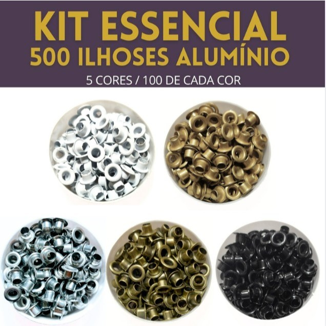 KIT ILHOSES ALUMÍNIO ESSENCIAL 5 CORES - 500 UNIDADES em Oferta na Shopee