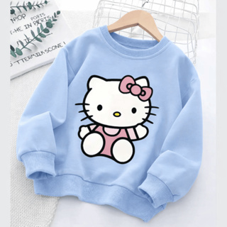 Moletom Infantil Menina Hello Kitty Fofa Delicada casaco flanelado sem capuz em Oferta na Shopee
