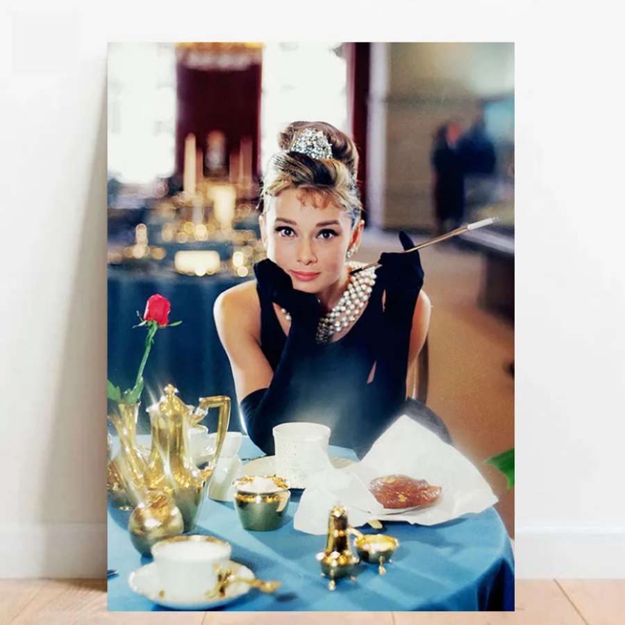 Quadro Placa Decorativa Audrey Hepburn Vintage Atriz Cantora 03