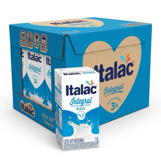 Caixa 12 Leites Italac Integral UHT longa vida em Oferta na Shopee
