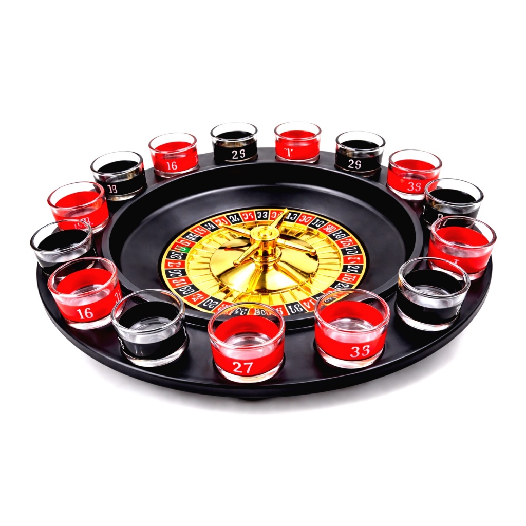 Jogo Roleta Shot Drink 16 Copos Vidro Bebida Cassino de Drinks Grande Destilado