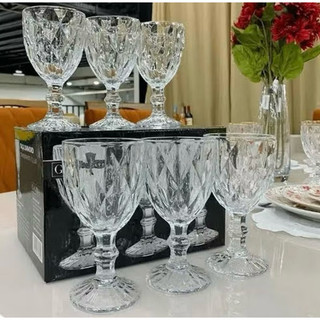 Jogo de 6 Taças Diamante Vidro Transparente Furtacor - Elegância e Sofisticação em Design Diamante