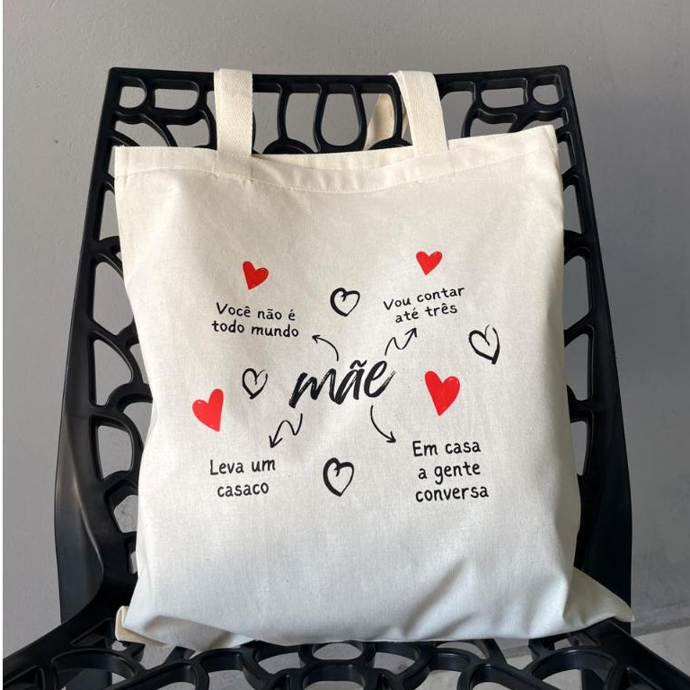 Bolsa ecologica Sacola Ecobag Mãe 100% algodão tamanho 33x40cm presente dia das mães