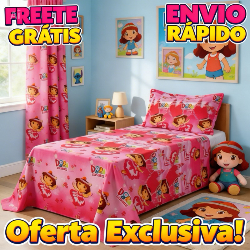 Kit 2 Peças Jogo de Lençol Solteiro Personalizado + Fronha Conforto e Qualidade Premium