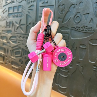 Chaveiro Fitness Rosa Criativo Halter Garrafa Peso Pingente para Bolsa Mochila Chaves Presente Divertido em Oferta na Shopee