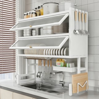 3 camadas/2 camadas Escorredor De Louça 65/85/105cm Cozinha Suspensa Pia Rack Organizador Estante poeira porta armário