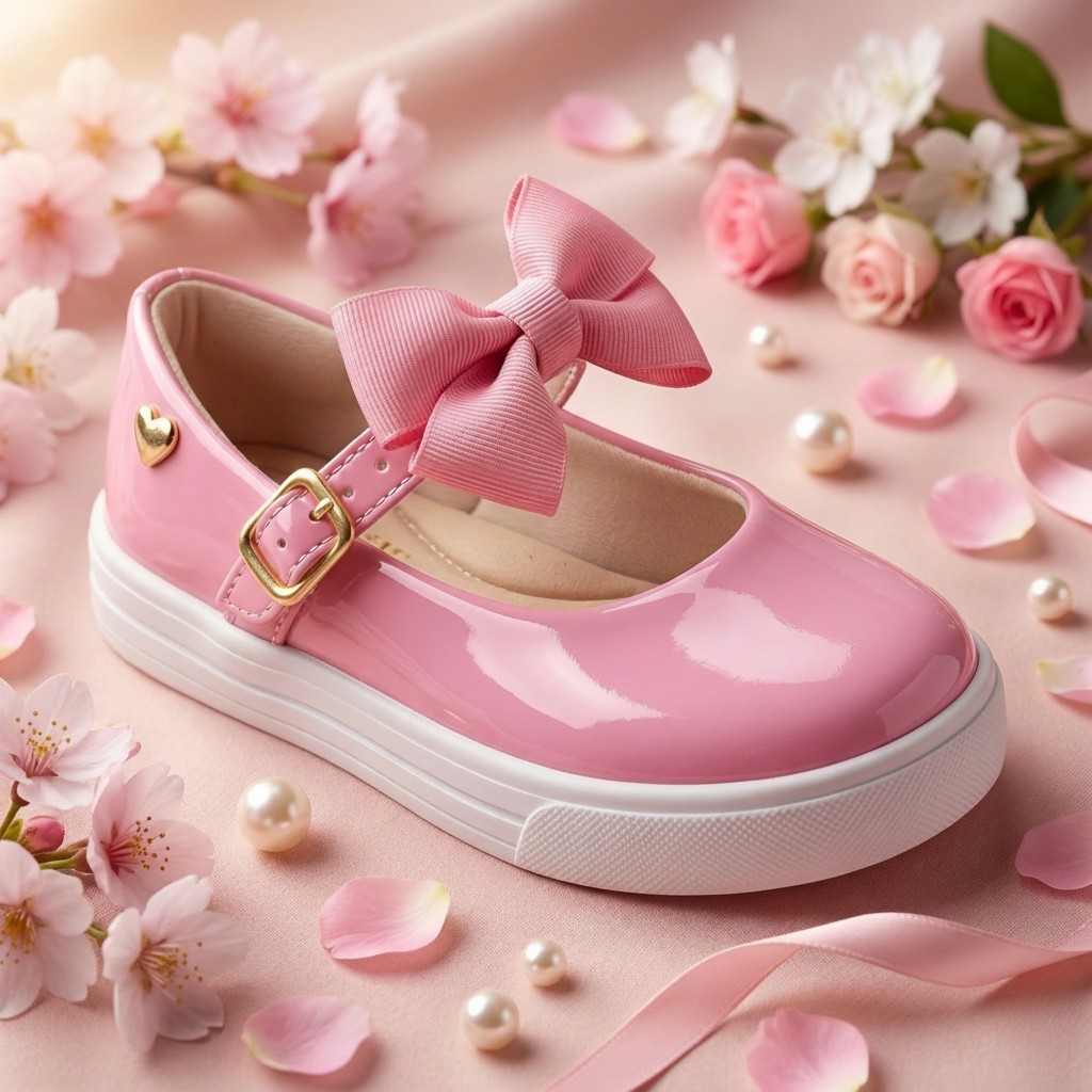 Sapato Infantil Menina Sapatilha Feminina Sapatinho Com Laço Sola Antiderrapante