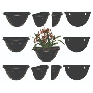 Kit 12 Vasos de Parede 1 litro Vaso meia Lua para muro Jardim Vertical Horta E Decoração suspenso