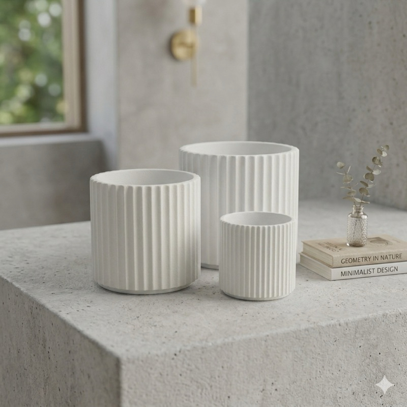 Kit 3 Vasos Decorativos Ondulados em PLA Impressão 3D Minimalista  3 Tamanhos Cachepô Moderno em Oferta na Shopee