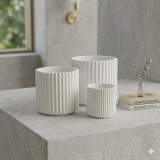 Kit 3 Vasos Decorativos Ondulados em PLA Impressão 3D Minimalista  3 Tamanhos Cachepô Moderno em Oferta na Shopee