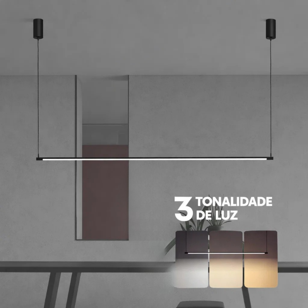 Luminária Moderna Led Linear Preta Bivolt 3em1 em Oferta na Shopee