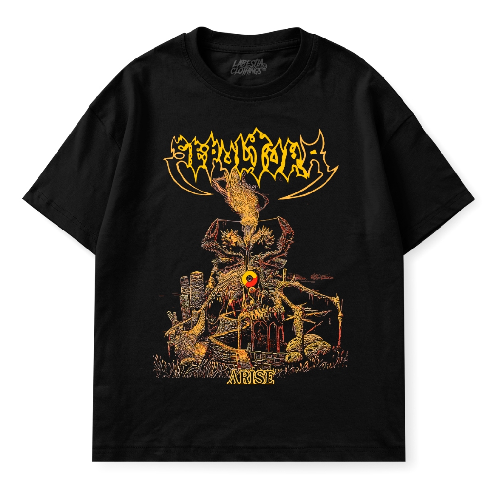 Camiseta Banda Sepultura Frente Estampada Estilo Heavy Metal 100% Algodão Tamanhos Disponíveis