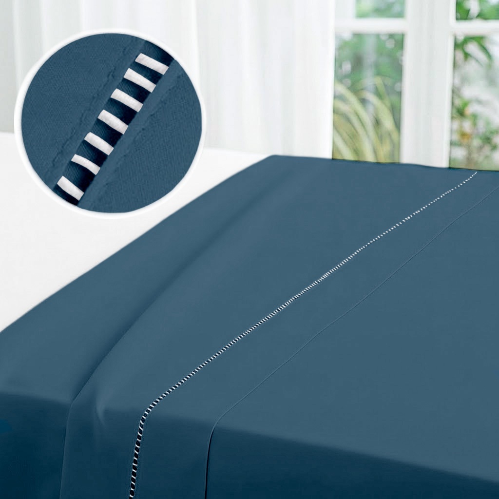 Lençol Solteirão/Viúvo de Cima c/ Ponto Palito Percal Flex 400 Fios Toque Macio