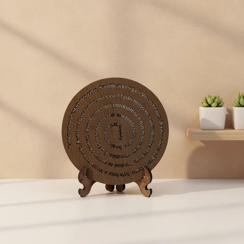 Mandala Oração Pai Nosso Decoração Mdf 20 Cm em Oferta na Shopee