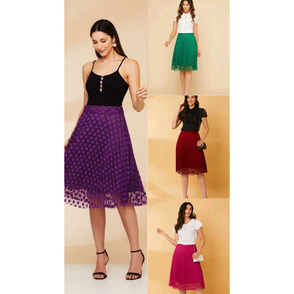 KIT COM 3 SAIAS TULE CORES SORTIDAS 195